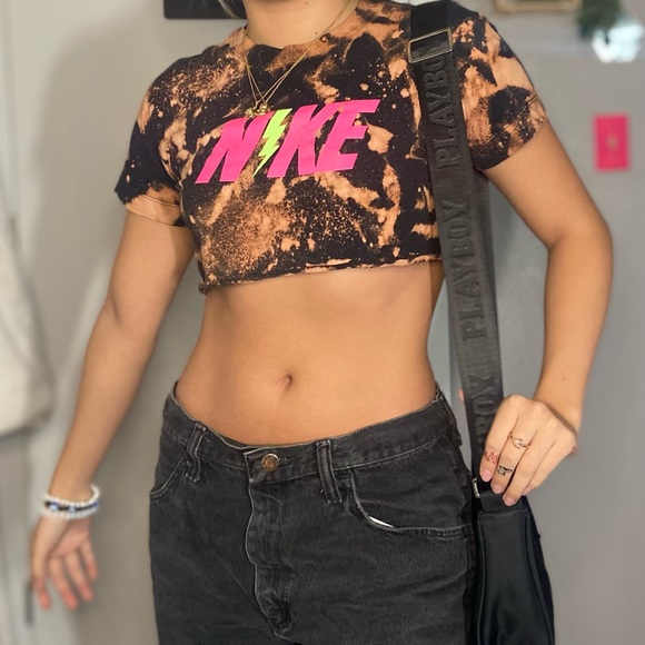 NIKE bleach dye 1 of 1 crop top - Picture 4 of 5